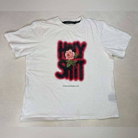 Stolen Girlfriend Club Graphic T-shirt Men XL White Short Sleeve - Picture 1 of 8